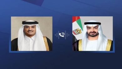 الرئيس الإماراتي وأمير قطر يبحثان المستجدات في الشرق الأوسط والوضع بغزة