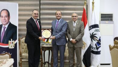 جامعة العريش تستقبل وفد قطاع الدراسات الهندسية لبحث إنشاء كلية الهندسة بجامعة العريش