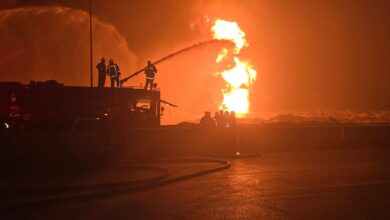 إنفجار خط نقل غاز