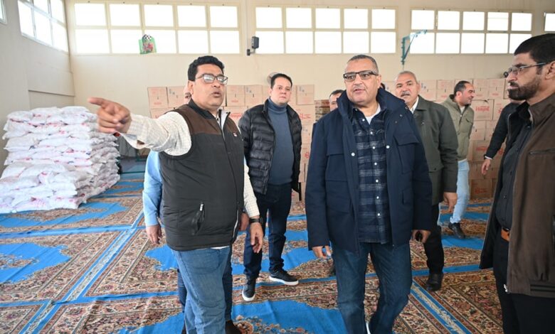 محافظ جنوب سيناء يتابع حملة دعم غزة «مبادرة تحيا مصر» بإستاد الطور
