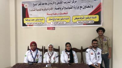  دورة لتنمية  المهارات الكشفيه والإرشادية لجوالة جامعة كفر الشيخ 