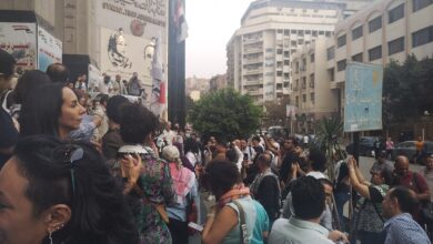 تظاهرة احتجاجية أمام نقابة الصحفيين رفضا لتهجير الفلسطينيين