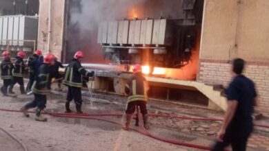 "عصمت" يتفقد موقع حريق محطة محولات كهرباء العاشر