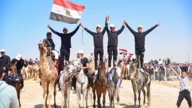 جانب من مهرجان الهجن الرياضي بالعريش