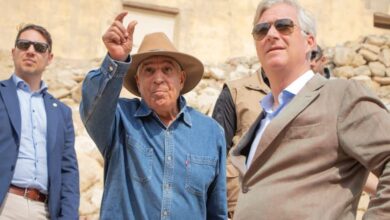 زاهي حواس يستقبل ملك بلجيكا بسقارة 