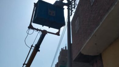 تركيب كشافات بقرية صنبو بمركز ديروط