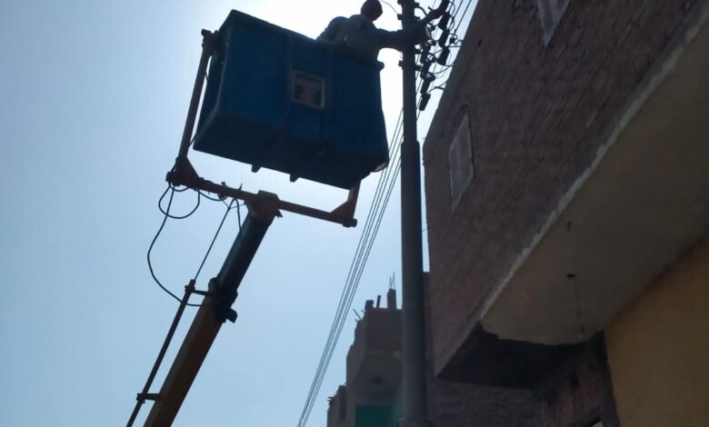 تركيب كشافات بقرية صنبو بمركز ديروط