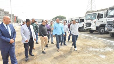 محافظ أسيوط يشهد اصطفاف 51 مركبة ومعدة تابعة لحي شرق