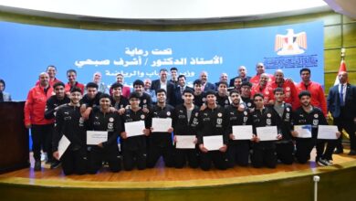 وزير الرياضة يكرم لاعبي المنتخبات القوميةبدورة ألعاب التضامن الإسلامي