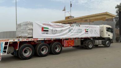 وكالة الإمارات للمساعدات الدولية: قافلة جديدة تعبر إلى كرم أبو سالم وسفينة مساعدات في طريقها للعريش
