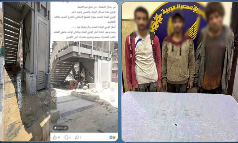 ضبط عاطلين وبحوزتهم مخدرات أسفل كوبري بشبرا الخيمة