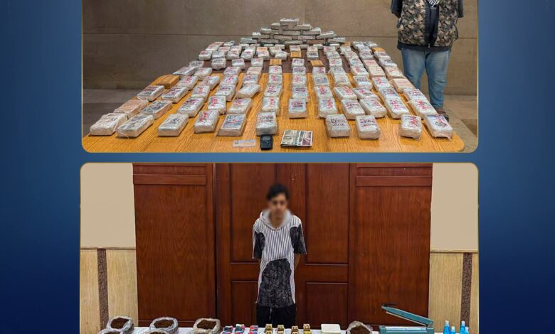 ضبط طن مخدرات و58 قطعة سلاح في حملات أمنية بـ140 مليون جنيه