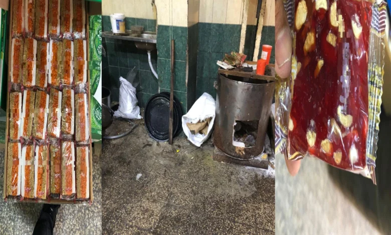قبل وصولها إلى الأسواق.. ضبط مئات الكيلوغرامات من حلوى المولد داخل مصنع مخالف بالقليوبية