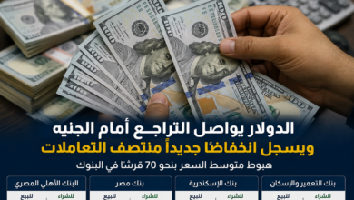 سعر صرف الدولار أمام الجنيه