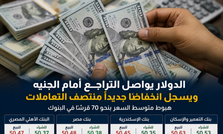سعر صرف الدولار أمام الجنيه