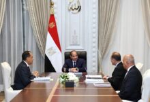 ​الرئيس عبدالفتاح السيسي يجتمع بمدبولي وكجوك في العلمين الجديدة