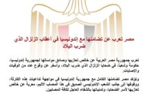 ​مصر تتضامن مع إندونيسيا إثر زلزال مدمر ضرب البلاد